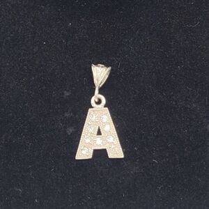 Initial Gold Tone Necklace Pendant 925 Silver​​​